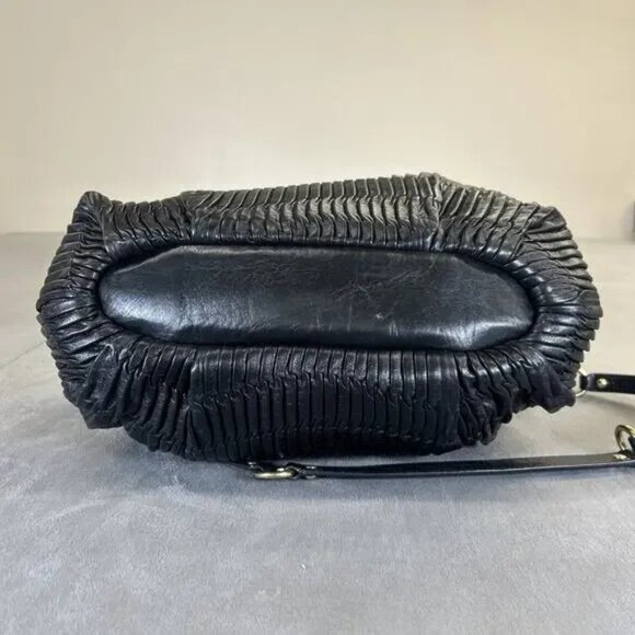 Authentic Coach Madison Gathered Lindsey Satchel Black Shoulder Bag - Picture 7 of 13